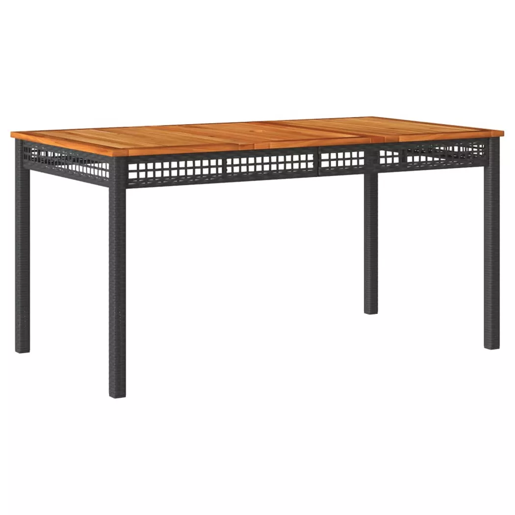 VidaXL - Table de jardin rotin synthétique, One Size, Noir