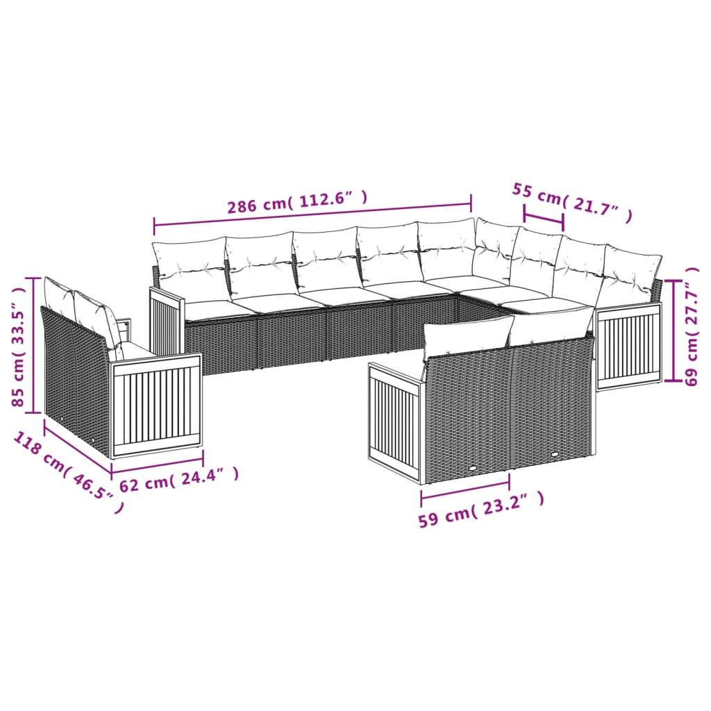 VidaXL Ensemble de canapés de jardin rotin synthétique  