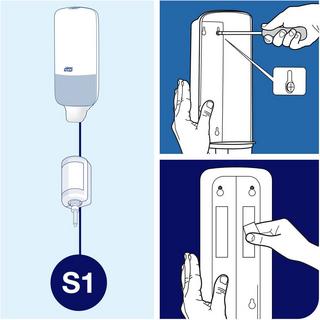 Tork Seifenspender mit Armhebel für Flüssigseife und Händedesinfektionsmittel, S1, 560100  