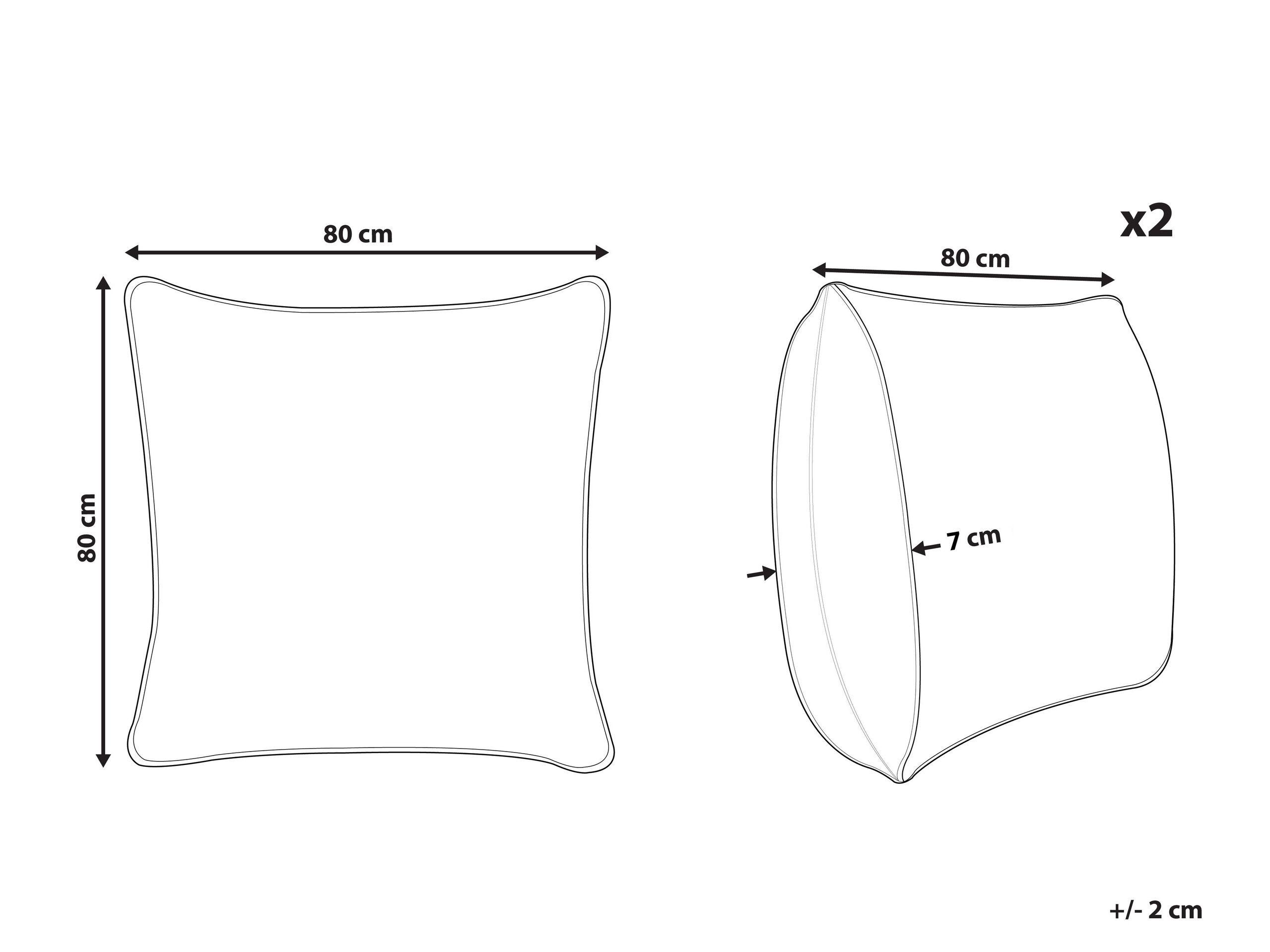 Beliani Pelister Cotone Japara Cuscino Set di 2  