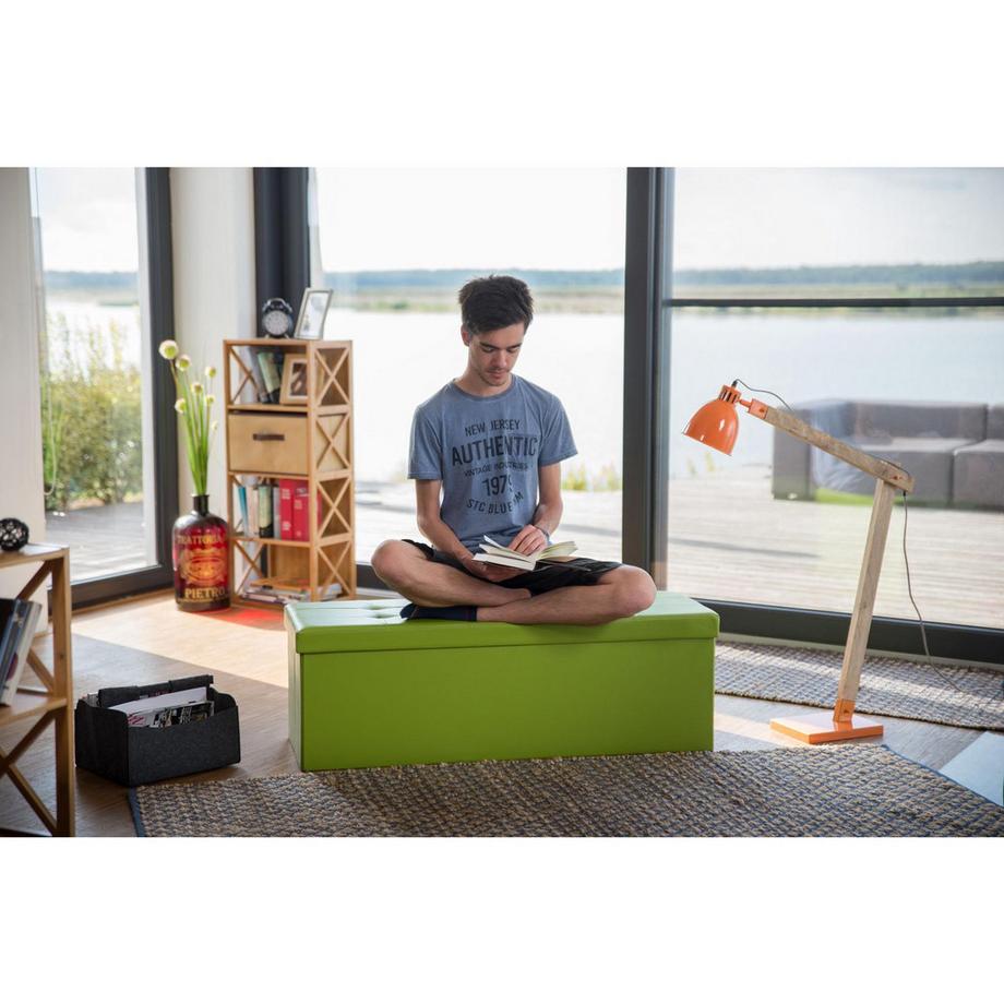 B2X Klappbare Sitzbank mit Stauraum aus Kunstleder  