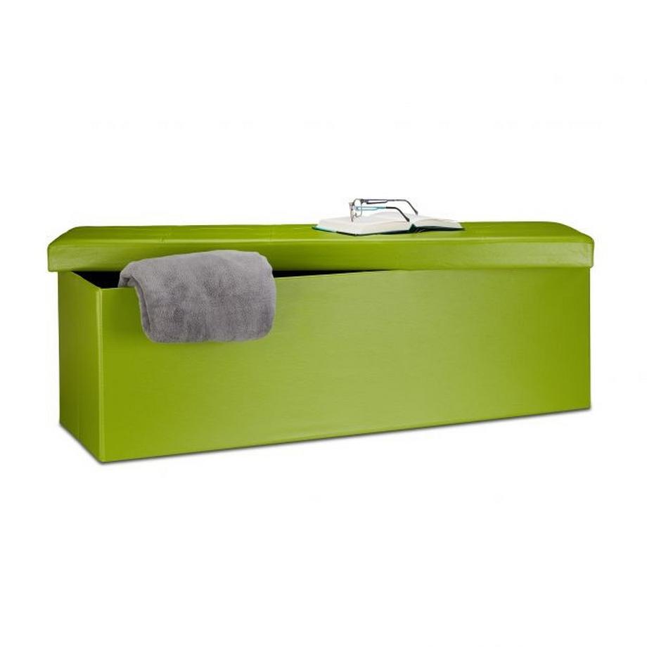 Banc de rangement pliable en cuir artificiel