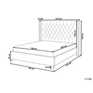 Beliani Bett mit Lattenrost aus Samtstoff Retro LUBBON  