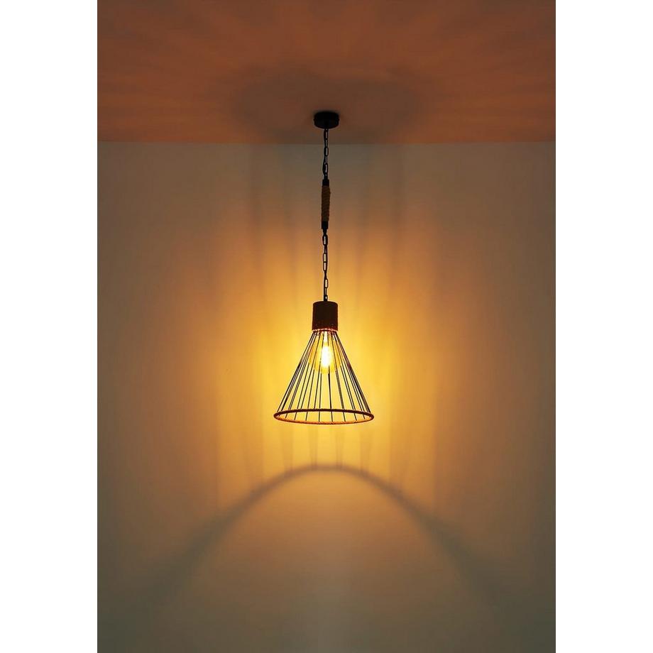 mutoni Lampe à suspension Halia métal noir mat 1xE27  