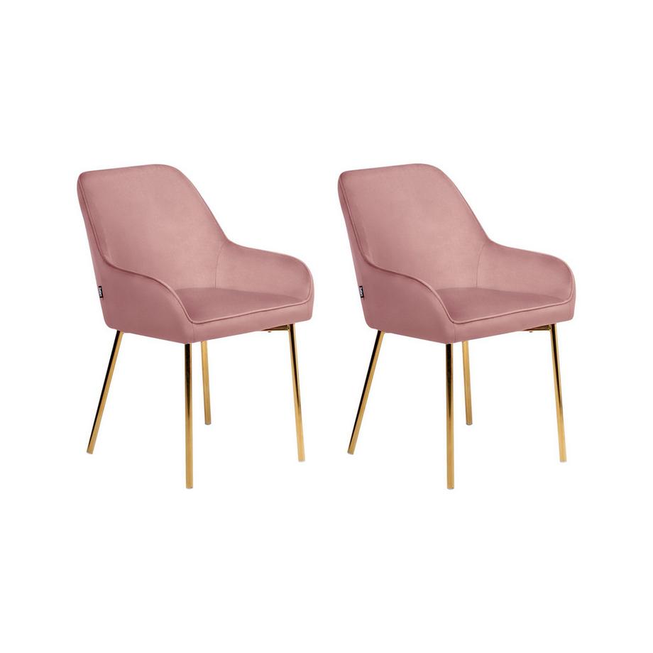 Lot de 2 chaises de salle à manger en Velours Glamour LOVERNA