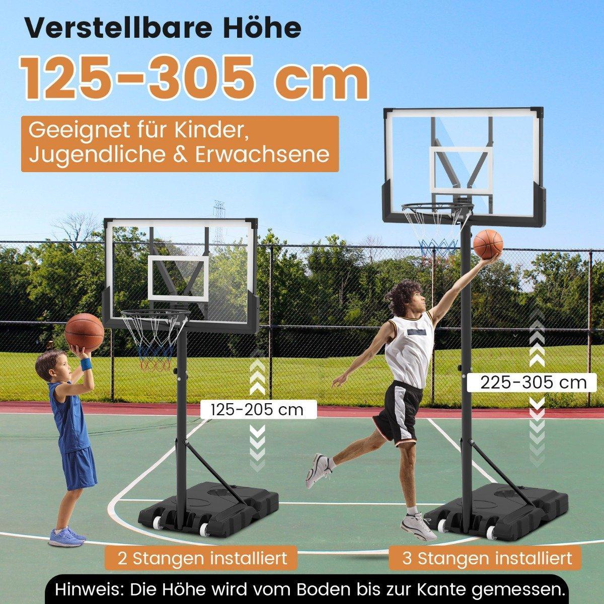 B2X  Outdoor Basketballkorb mit Ständer & Gewichtssack & 2 Netzen Basketballständer 
