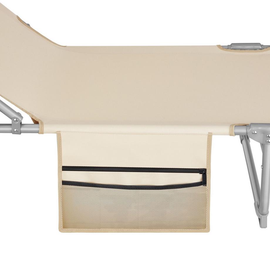 Tectake Sonnenliege Chloé klappbar  stufenlos verstellbares Sonnendach  