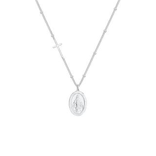 Elli  Halskette Marienbild Kreuz Anhänger 