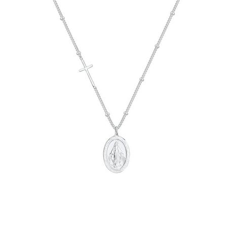 Elli  Halskette Marienbild Kreuz Anhänger 