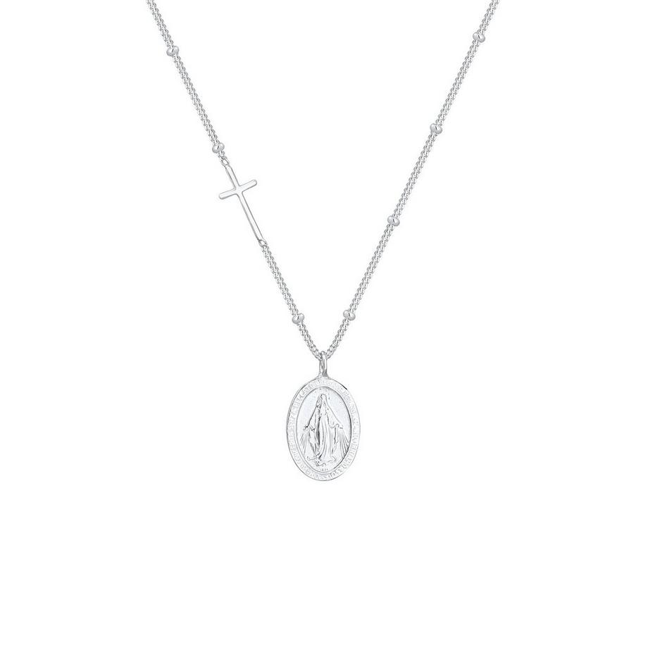 Halskette Marienbild Kreuz Anhänger