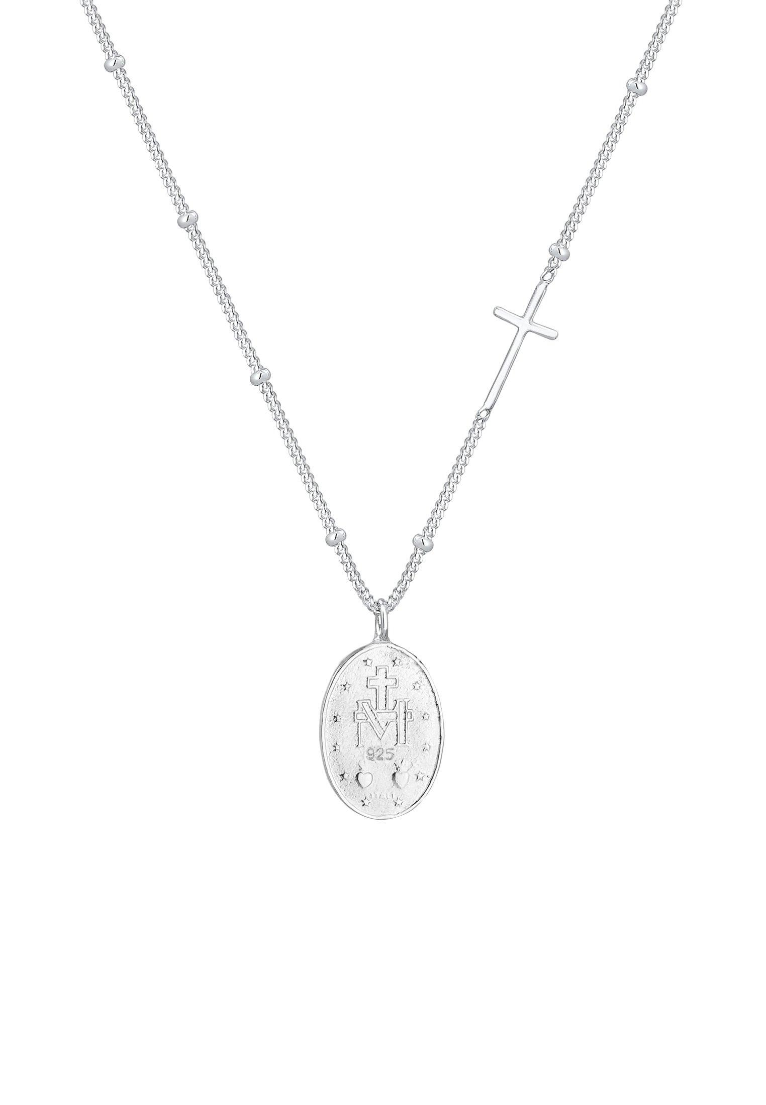 Elli  Halskette Marienbild Kreuz Anhänger 