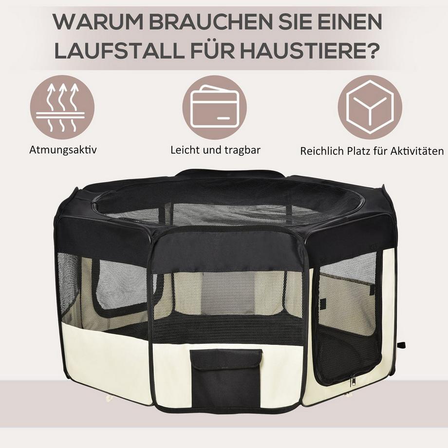 Northio  Welpenauslauf Freilaufgehege Tierlaufstall Laufstall Welpenzaun, 600D Oxford, Ø120Xh58Cm 