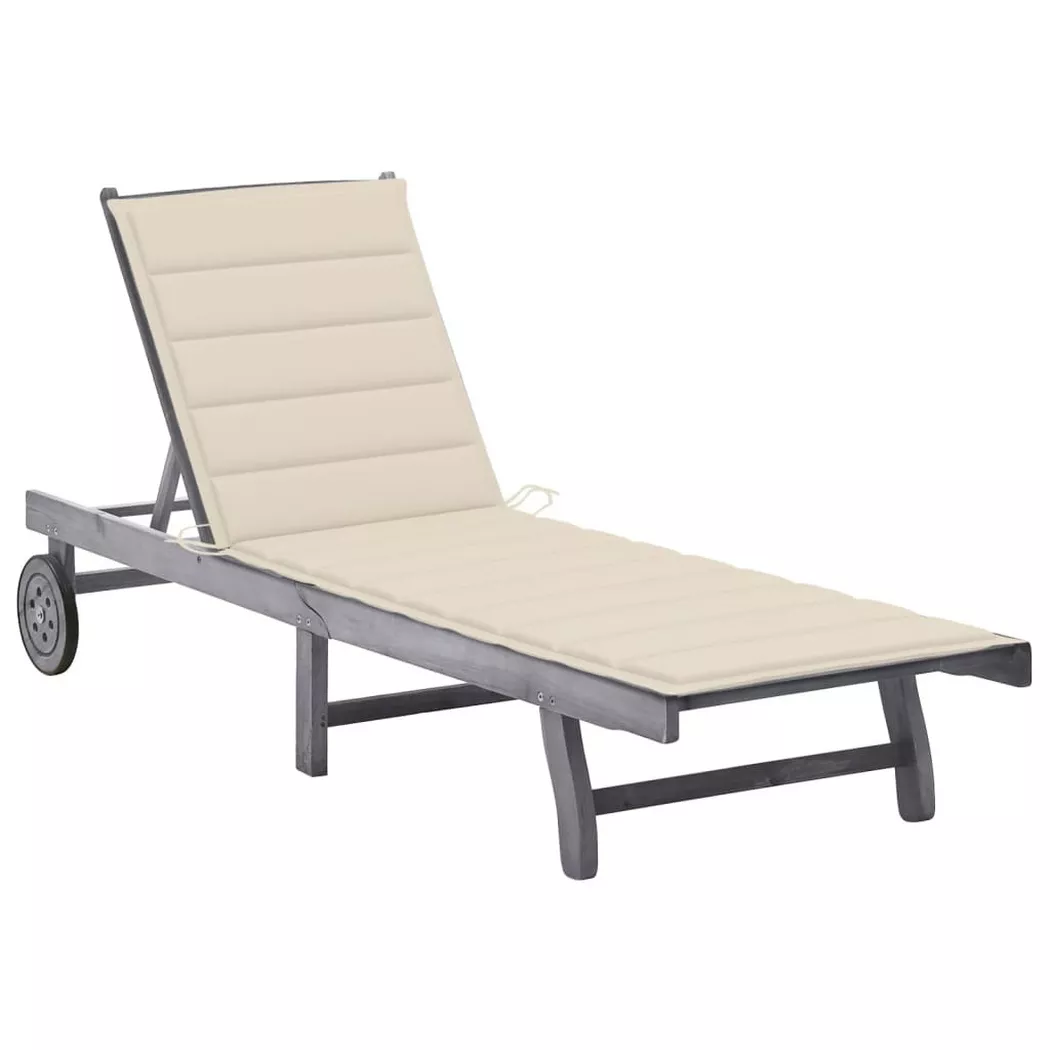 VidaXL - Sonnenliege akazienholz, One Size, Grau