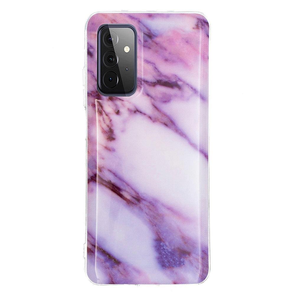 Cover-Discount  Galaxy A72 - Custodia in gomma siliconica morbida Marmo bianco 