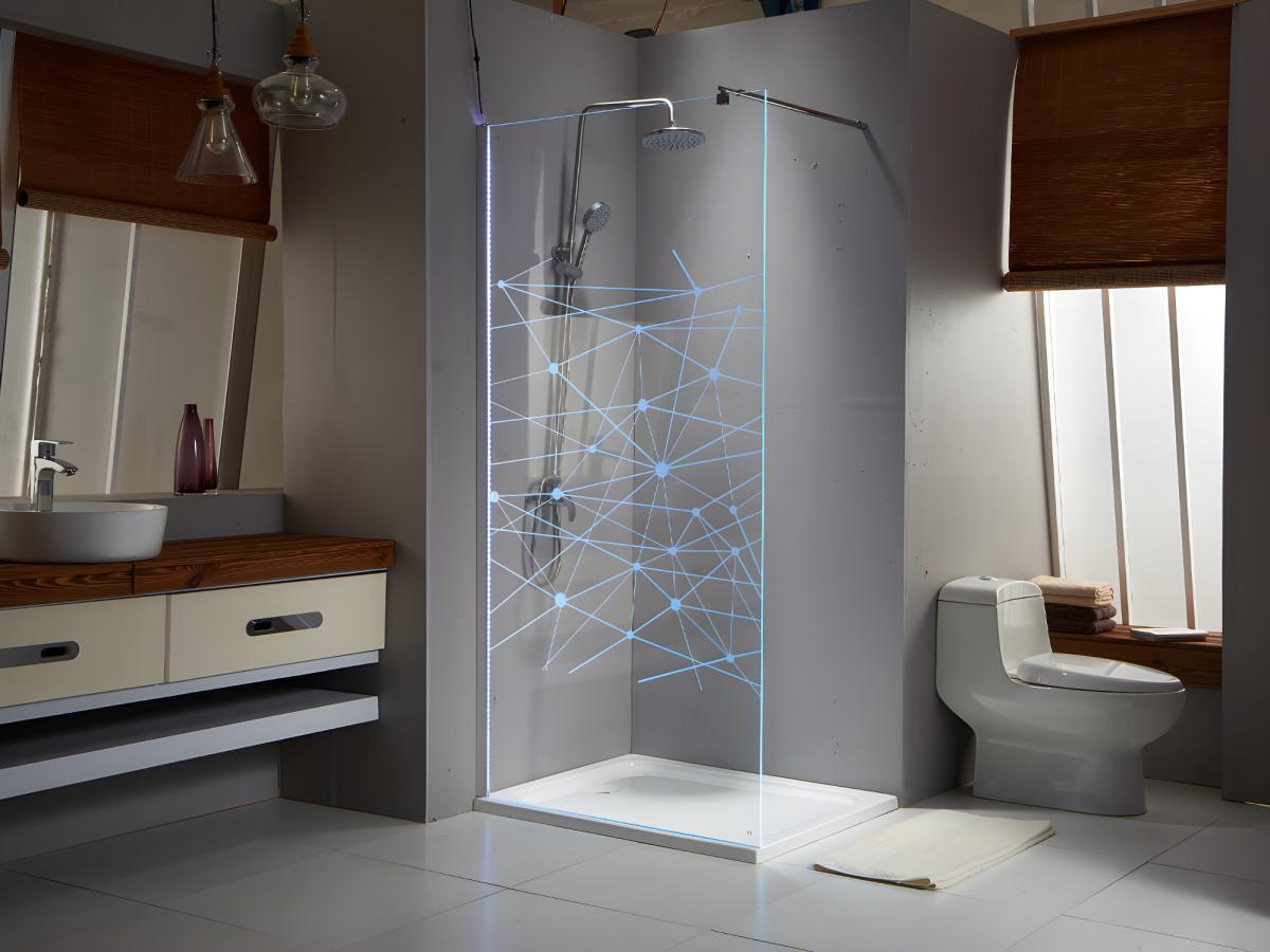 SHOWER DESIGN Paroi de douche à l'italienne avec leds TECLA - 120X200 cm  