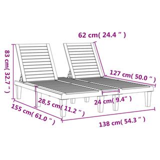 VidaXL Chaise longue polypropylène  