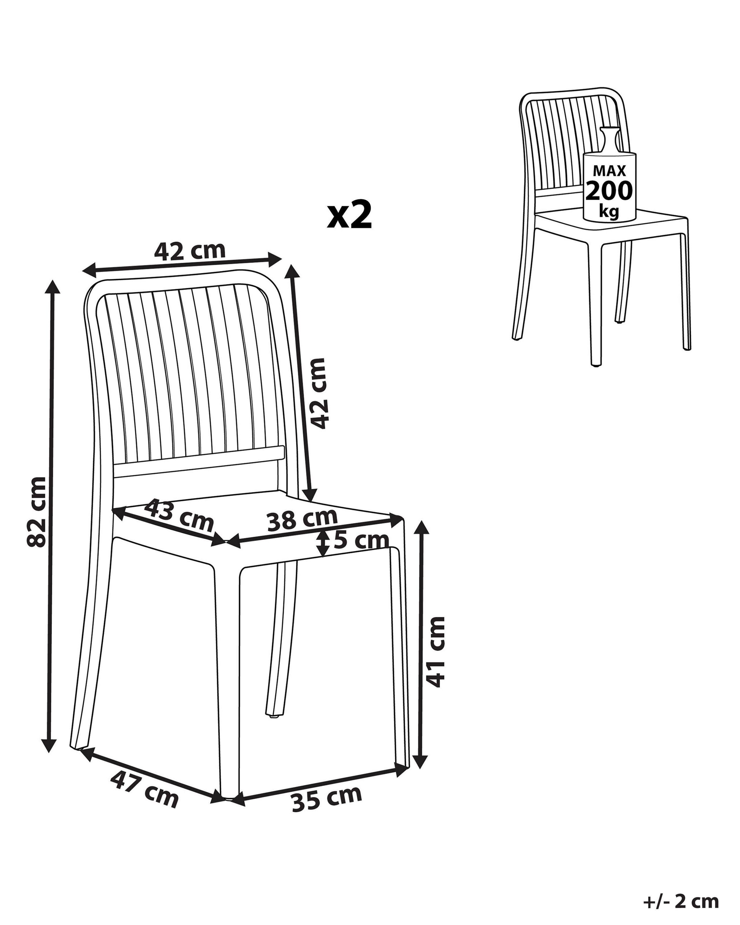 Beliani Lot de 2 chaises en Matière synthétique Moderne SERSALE  