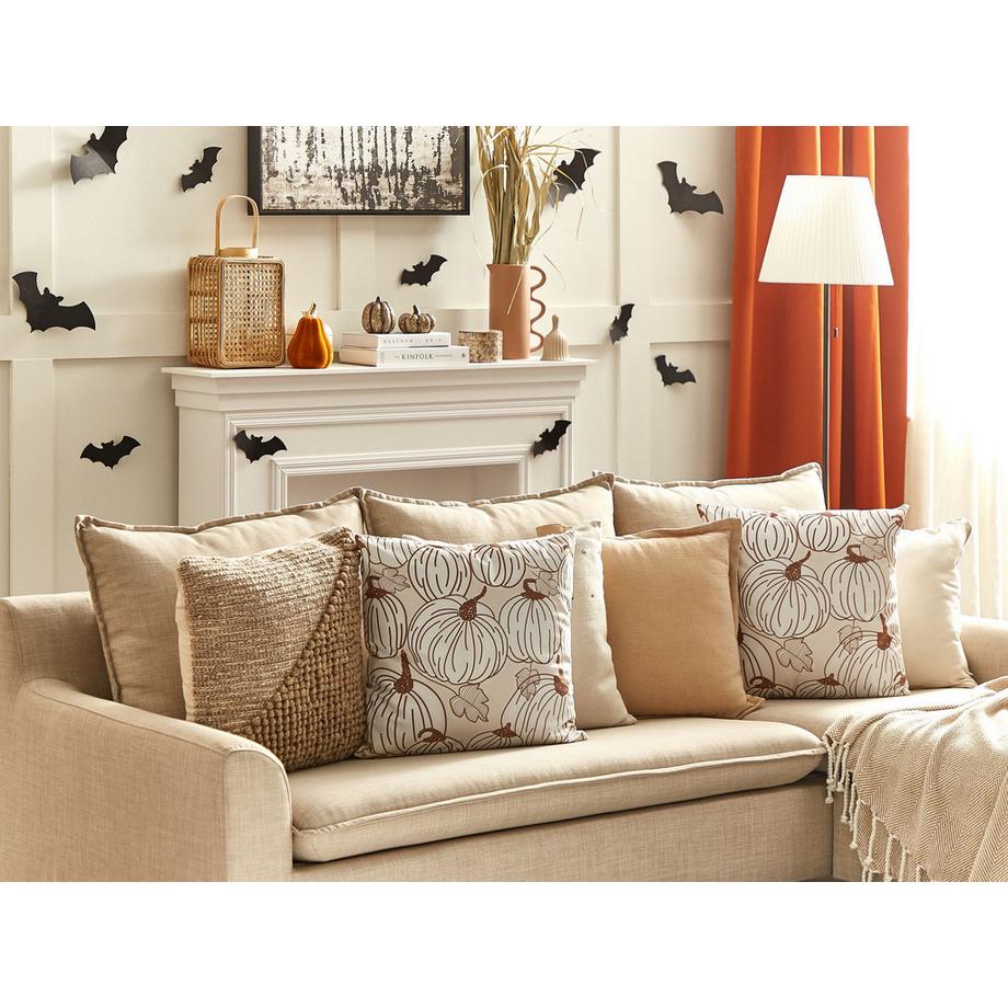 Beliani Dekokissen 2er Set aus Samtstoff Modern GOURD  