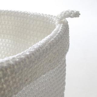 Calicosy Panier rond maille crochet blanc grand modèle  