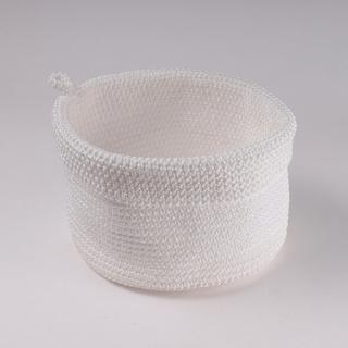 Calicosy Panier rond maille crochet blanc grand modèle  