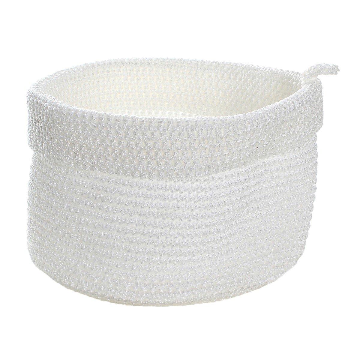 Calicosy Panier rond maille crochet blanc grand modèle  