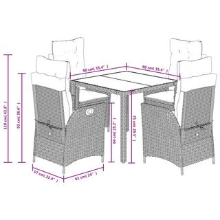 VidaXL Ensemble de salle à manger de jardin rotin synthétique  