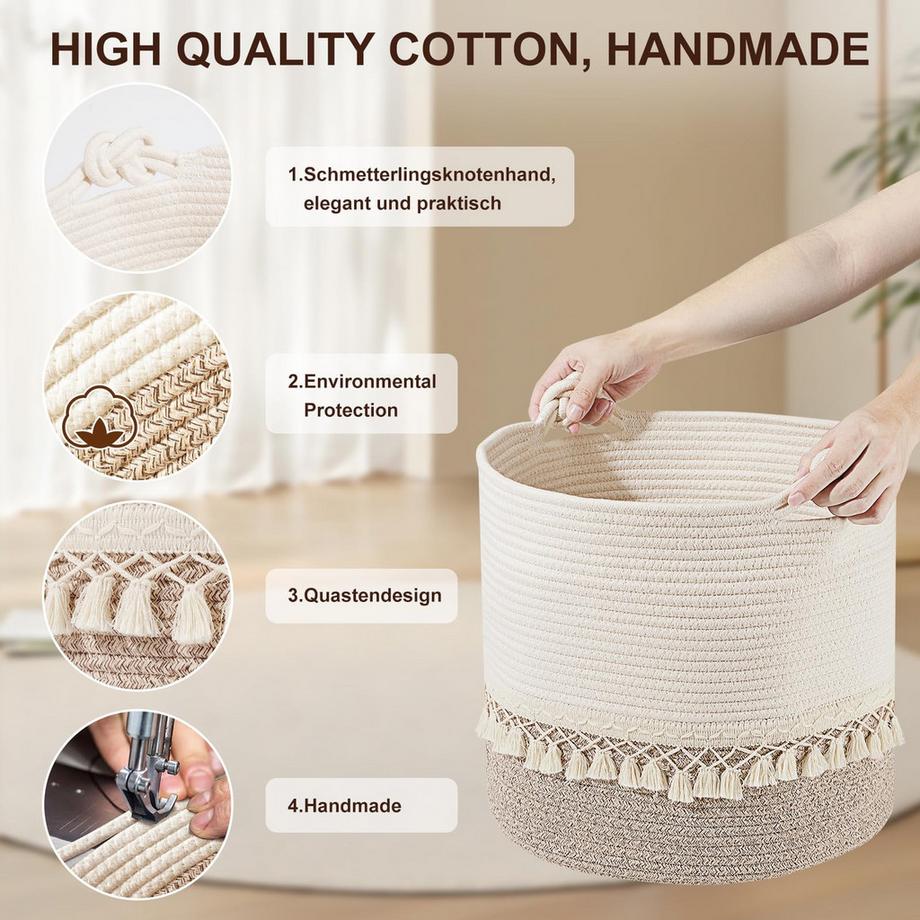 Alopini Panier à linge en coton Tissé  