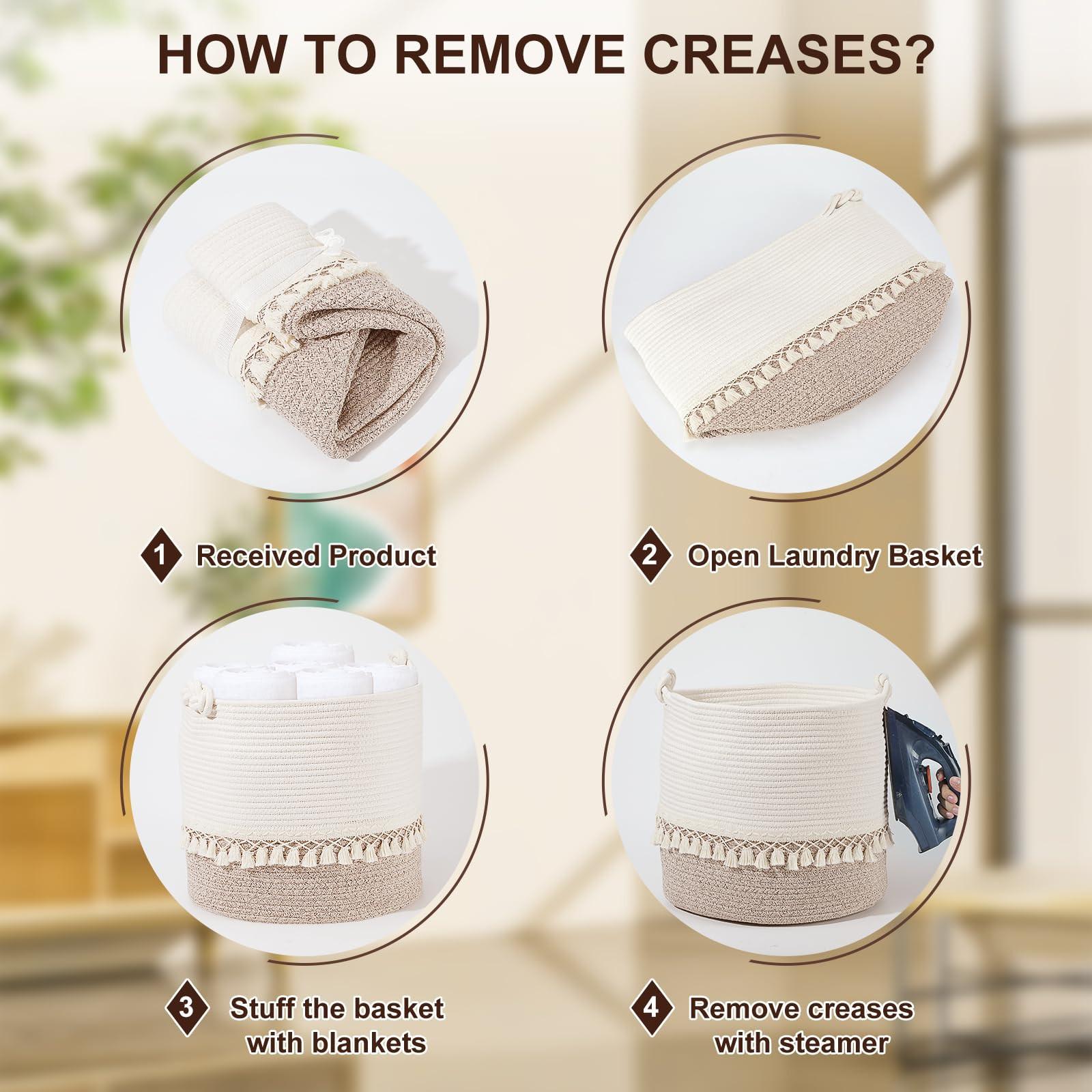 Alopini Gewebter Wäschekorb aus Baumwolle  