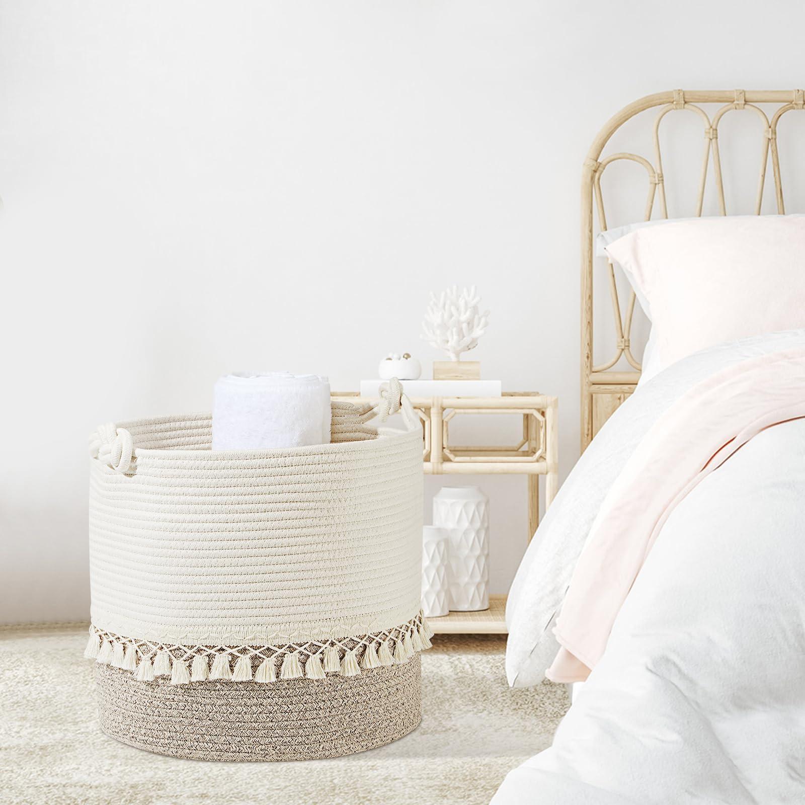 Alopini Gewebter Wäschekorb aus Baumwolle  