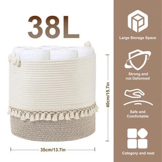 Alopini Gewebter Wäschekorb aus Baumwolle  