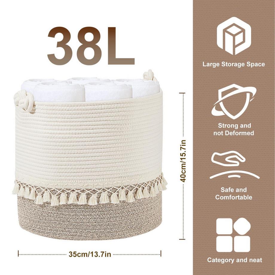 Alopini Panier à linge en coton Tissé  