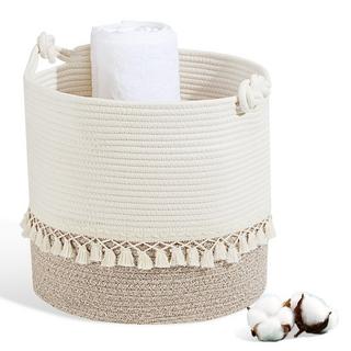 Alopini Gewebter Wäschekorb aus Baumwolle  