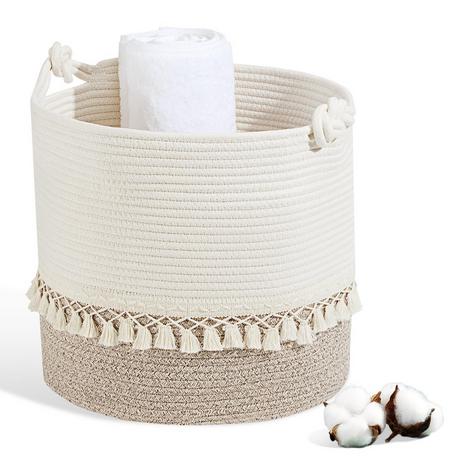 Alopini Gewebter Wäschekorb aus Baumwolle  