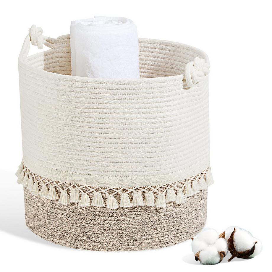 Gewebter Wäschekorb aus Baumwolle