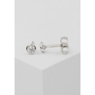 MUAU Schmuck  Clous d'oreilles solitaires monture or blanc 750 diamants 0,25ct. 5,5mm 