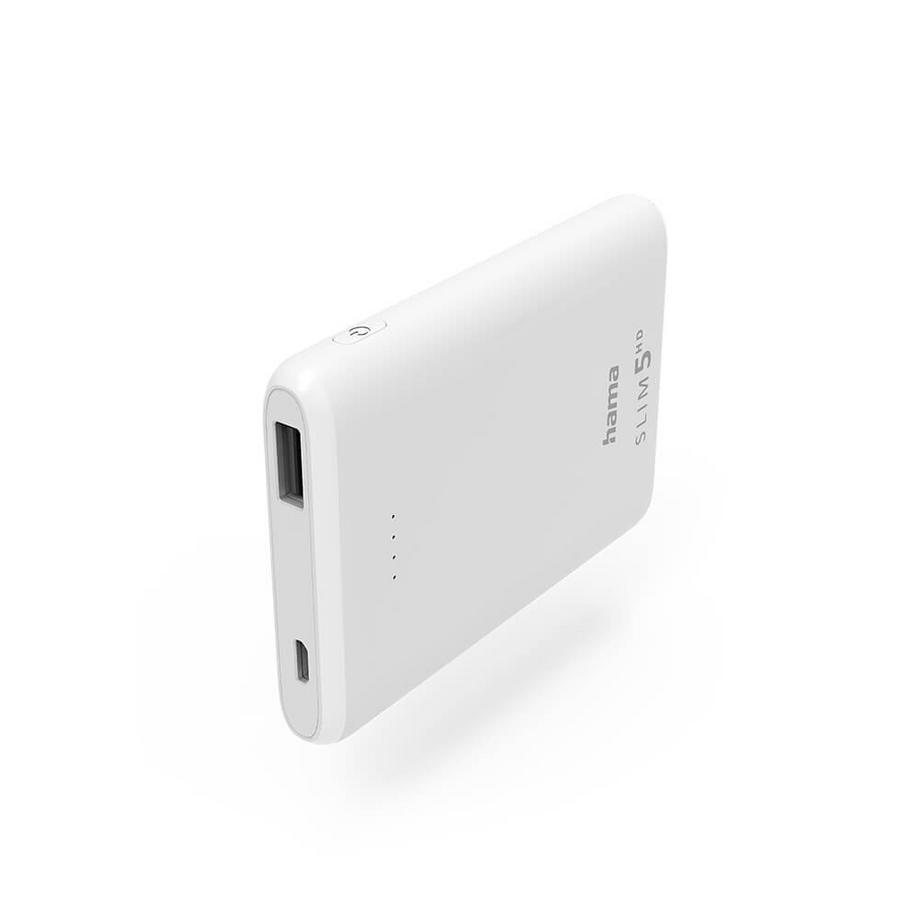 hama  HAMA Powerbank Slim 5000 mAh Weiß 