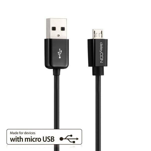 deleyCON  USB - micro USB cavo USB 2 m USB 2.0 USB A Micro-USB B Nero 