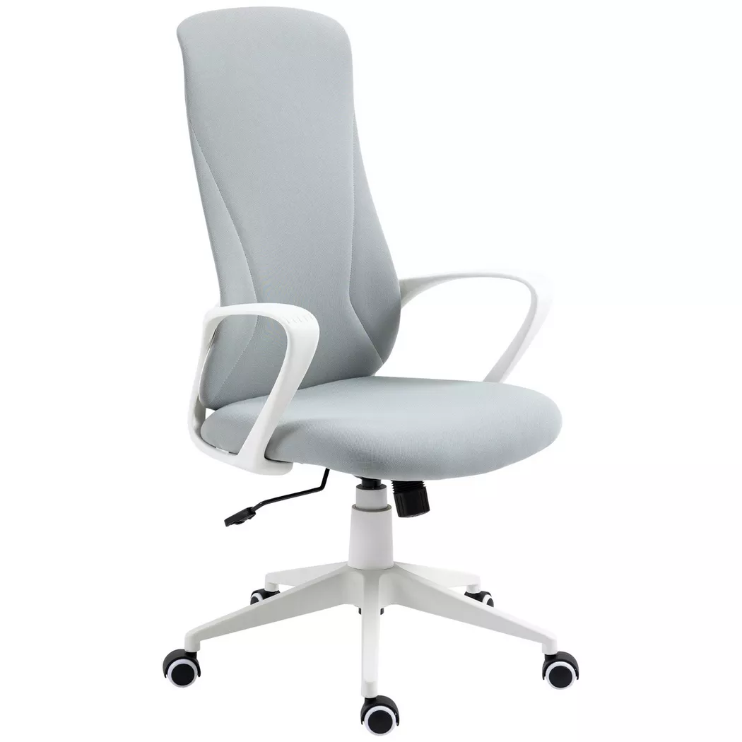 Northio – Bürostuhl Wippfunktion, Höhenverstellbarer Schreibtischstuhl, Ergonomischer Computerstuhl, Drehbar, Stretchstoff, Hellgrau, 120 x 60 cm