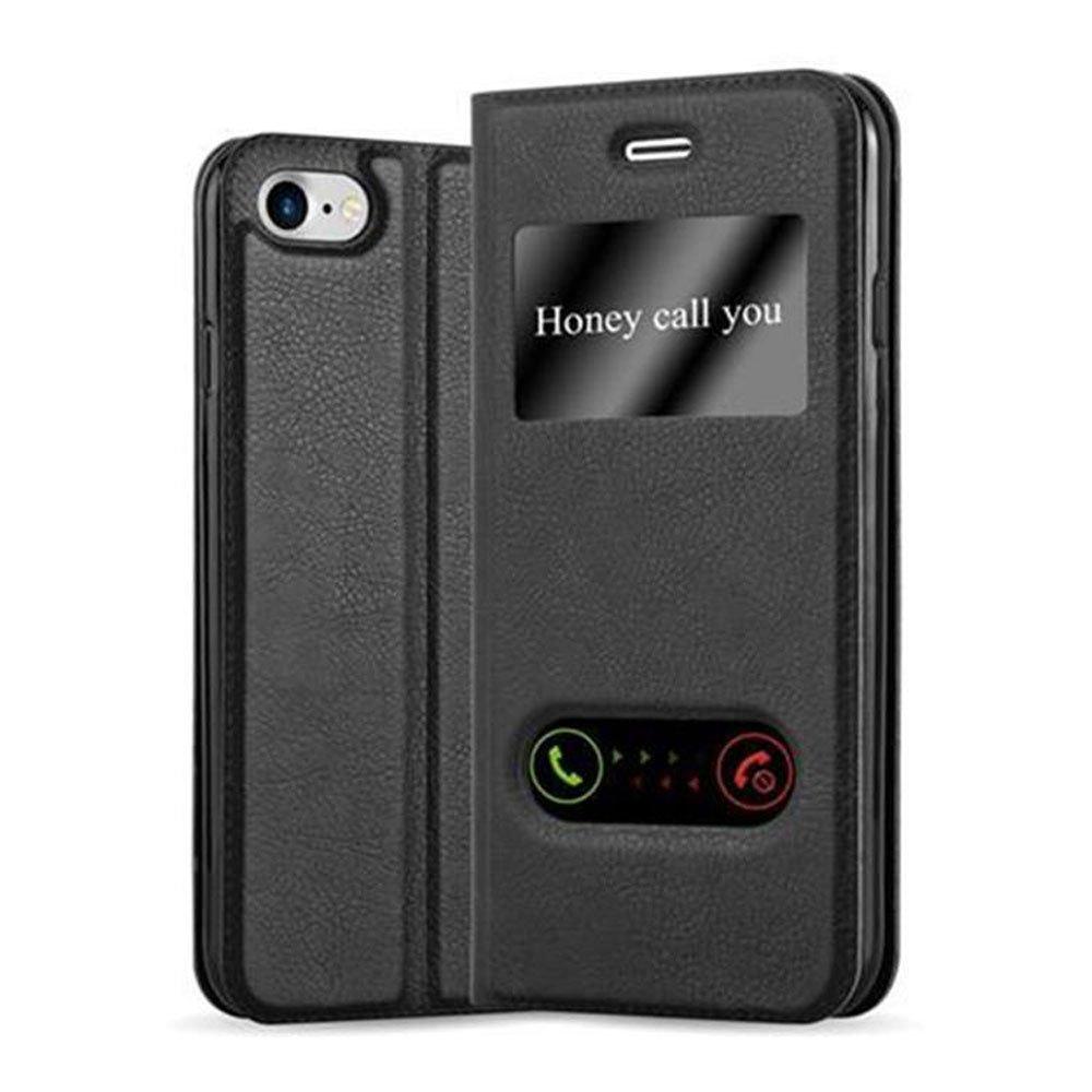 Cadorabo  Housse compatible avec Apple iPhone 7 / 7S / 8 / SE 2020 - Coque de protection avec fermeture magnétique, fonction de support et 2 fenêtres de visualisation 