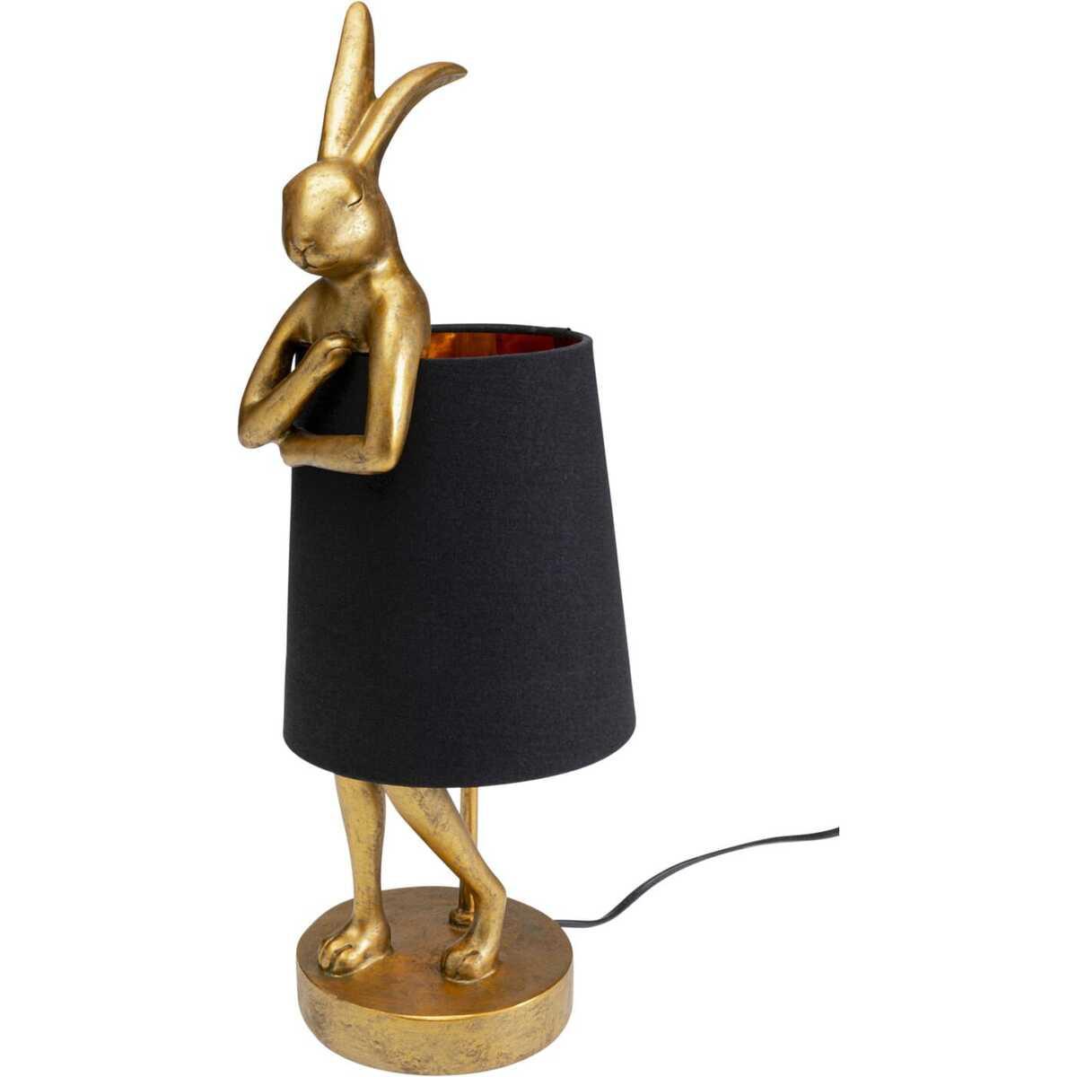 KARE Design Lampe de table Animal Rabbit or noir 50  