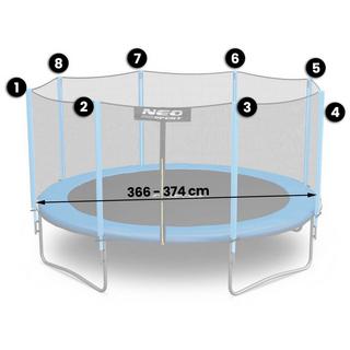 B2X Sicherheitsnetz für Outdoor-Trampolin 366–374 cm (12 Fuß)

Dieses langlebige Sicherheitsnetz wurde für Trampoline im Freien entwickelt und ist mit Trampolinen mit 8 Pfosten kompatibel. Das Netz besteht aus hochwertigem PE mit erhöhter Dichte für maximal  