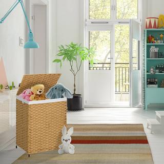 Northix Wäschekorb in Rattanoptik 90 l  