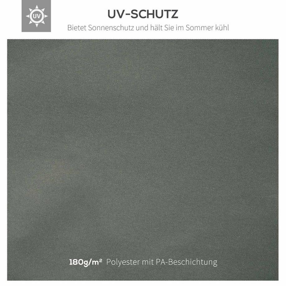 Northio Ersatzdach Pavillondach Für Metallpavillon Gartenpavillon Partyzelt Gartenzelt Polyester 3X4M Dunkelgrau  