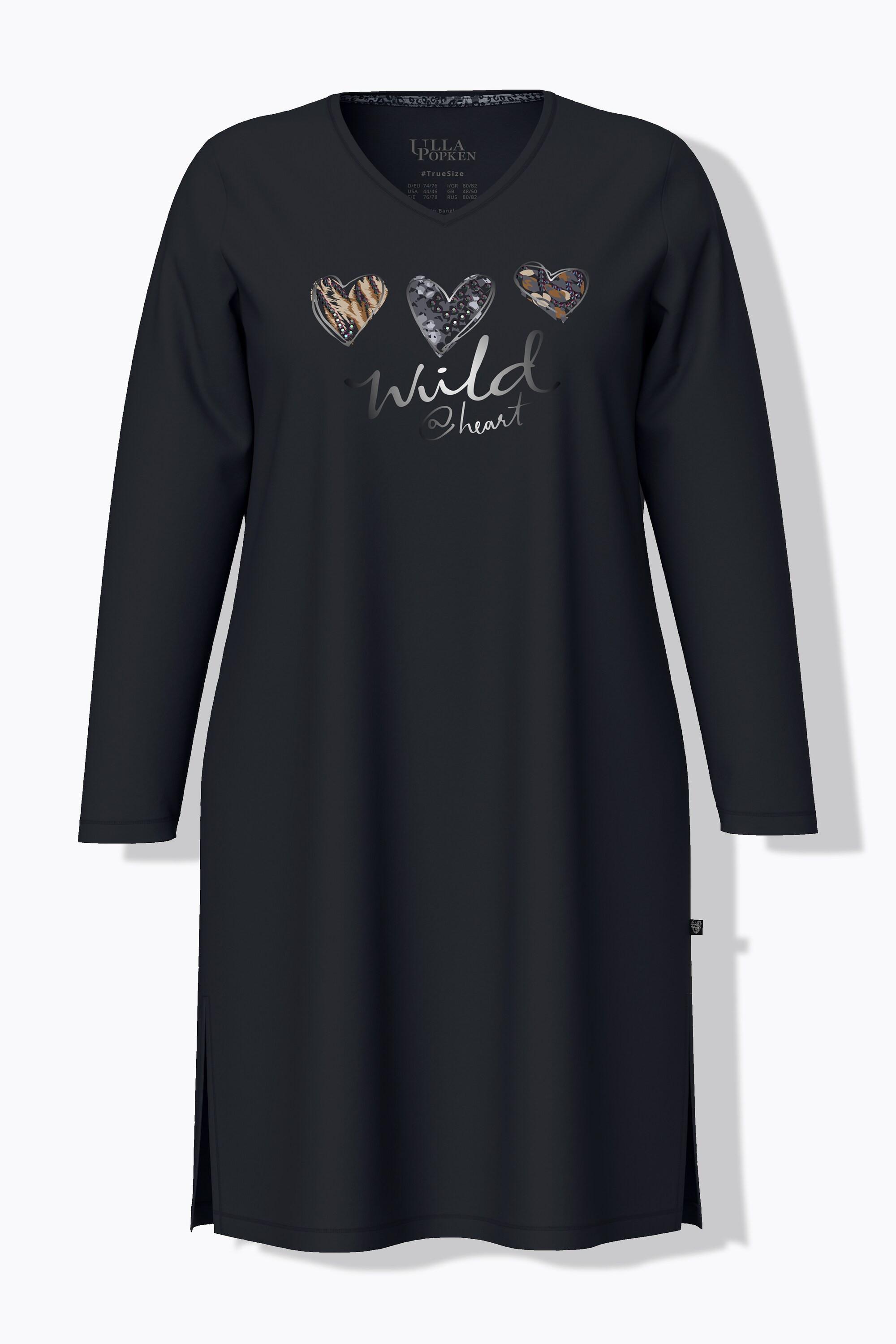 Ulla Popken Leomotiv Scollo a V Maniche Lunghe Bigshirt  