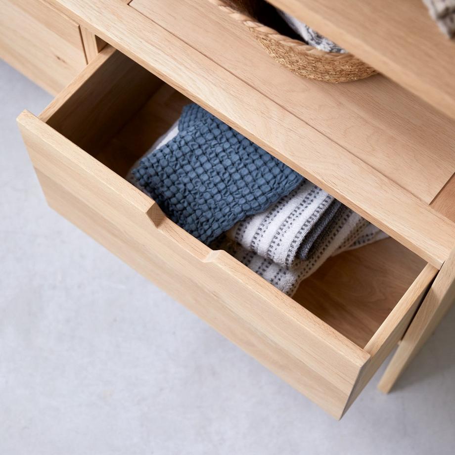 Tikamoon Meuble sous vasque en chêne massif 110 cm Kwarto  