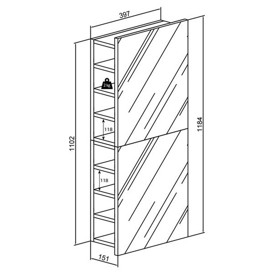 VCM miroir de salle de bain miroir mural miroir suspendu armoire de toilette salle de bain Flandu XL  