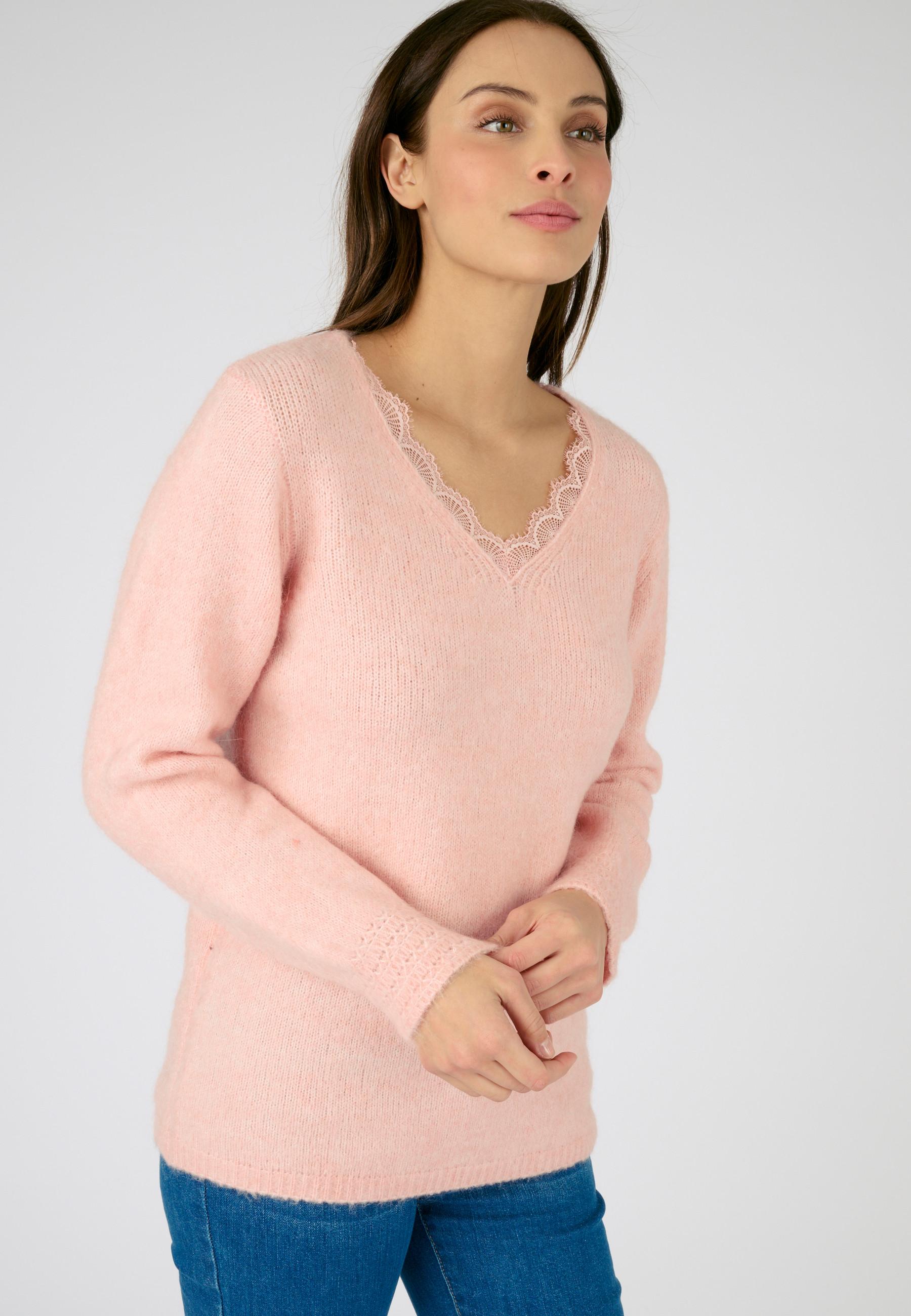 Damart  Pull mélange mohair col dentelle 