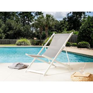 Beliani Klappbarer Liegestuhl aus Aluminium Klassisch LOCRI II  