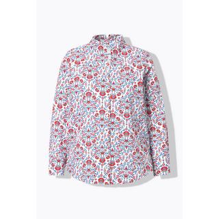 Ulla Popken Stampa Country Scollo Montante Maniche Lunghe Blusa  