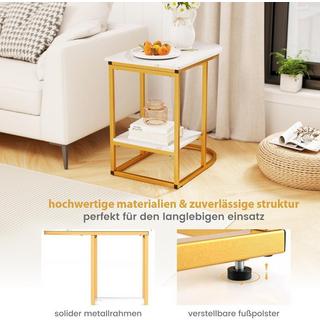 Northix C-förmiger Beistelltisch in Marmoroptik  